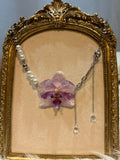 Collar Plateado con Flor Real Orquídea Morada | JOYERÍA BOTÁNICA |
