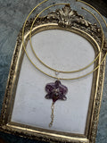 Collar Dorado con Flor Real Orquídea Blanca-Morada| JOYERÍA BOTÁNICA |