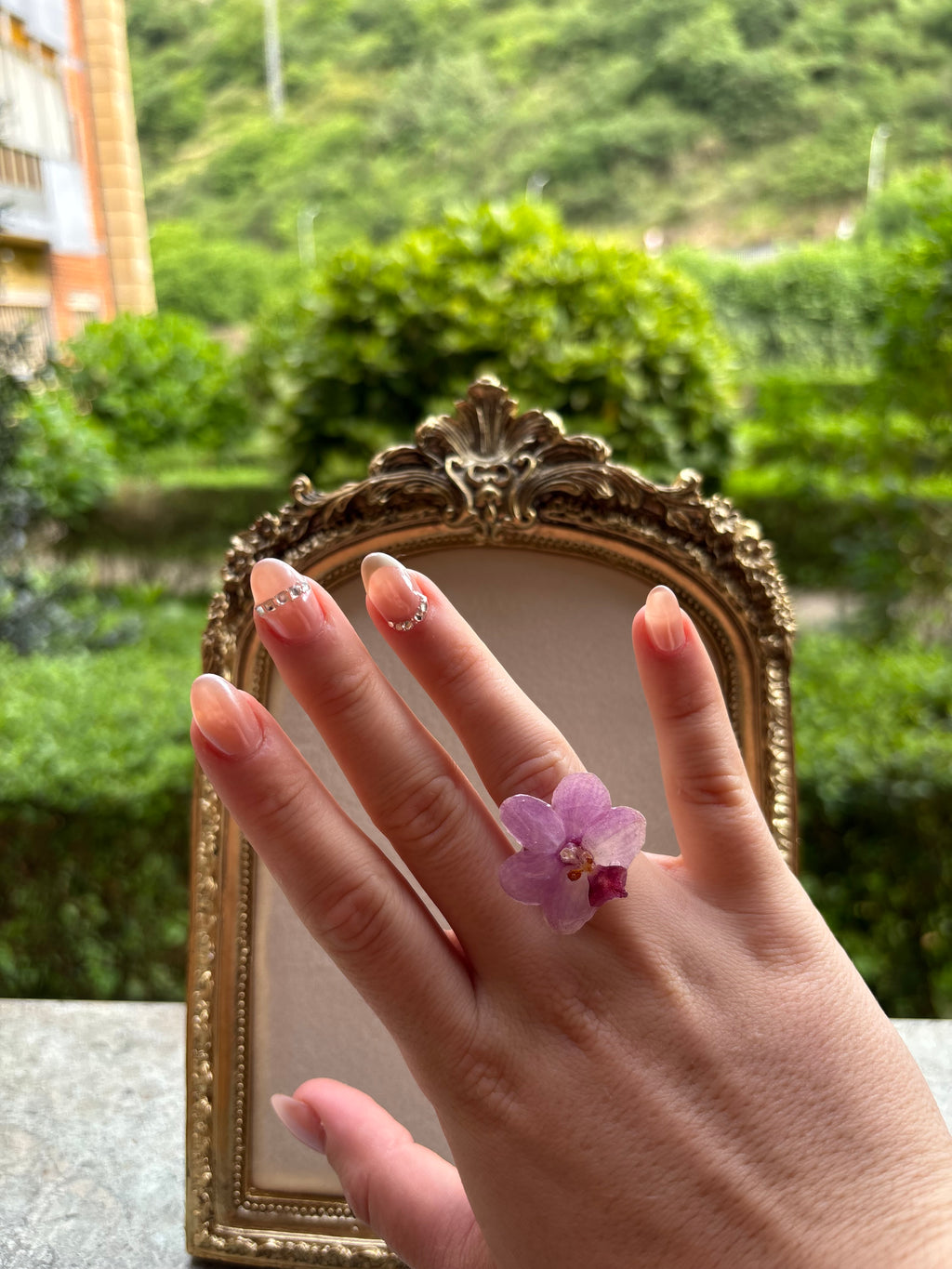 Anillo con Flor Real Orquídea Morada | JOYERÍA BOTÁNICA |