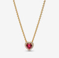 Collar Dorado Corazón Rojo