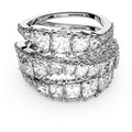 Anillo Cisne Plateado y Piedras Blancas