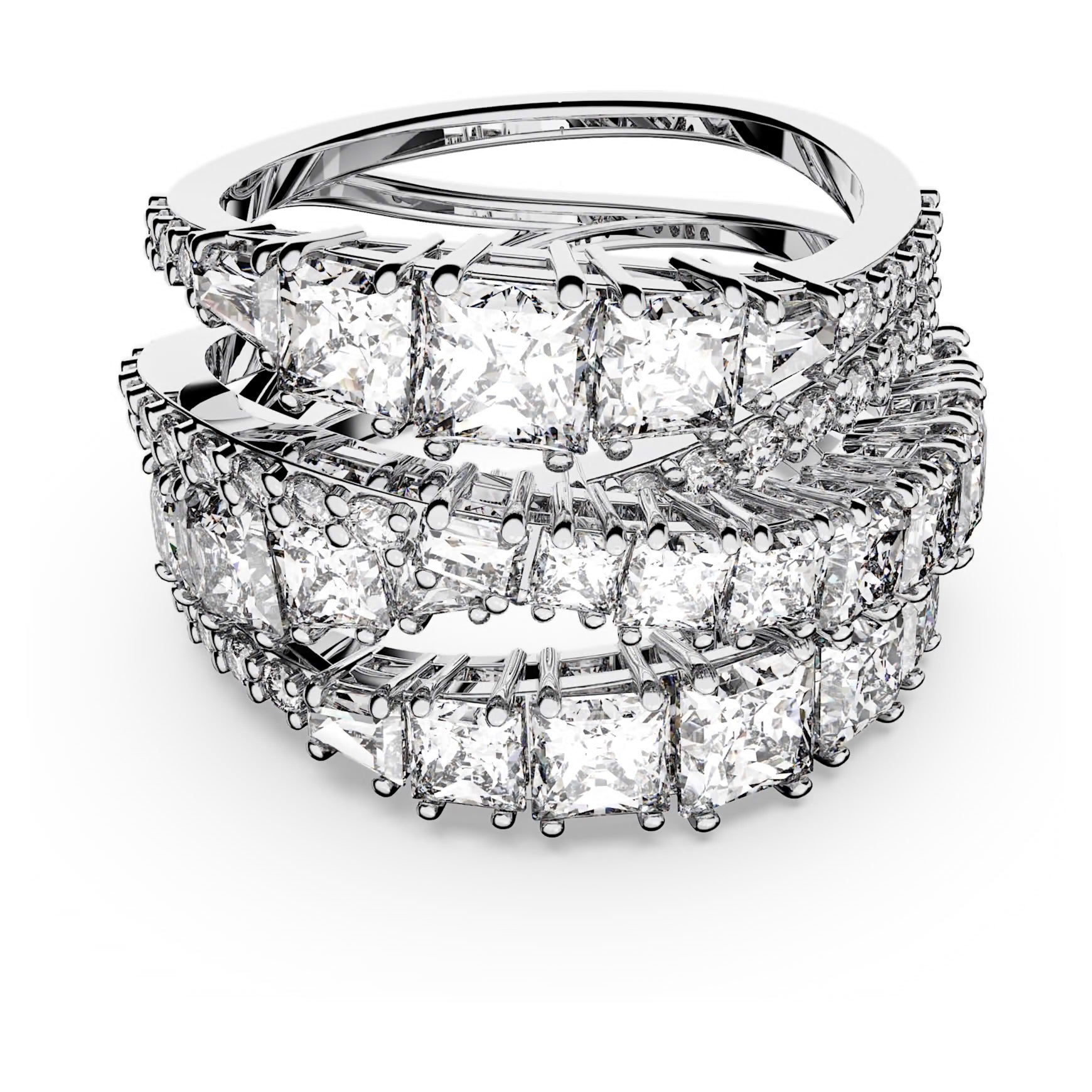 Anillo Cisne Plateado y Piedras Blancas