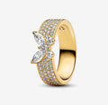 Anillo Dorado Mariposa Blanca