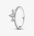 Anillo Plateado Flor Blanca