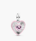 Charm Plateado Corazón Rosa