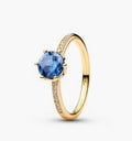 Anillo Dorado Corona Azul