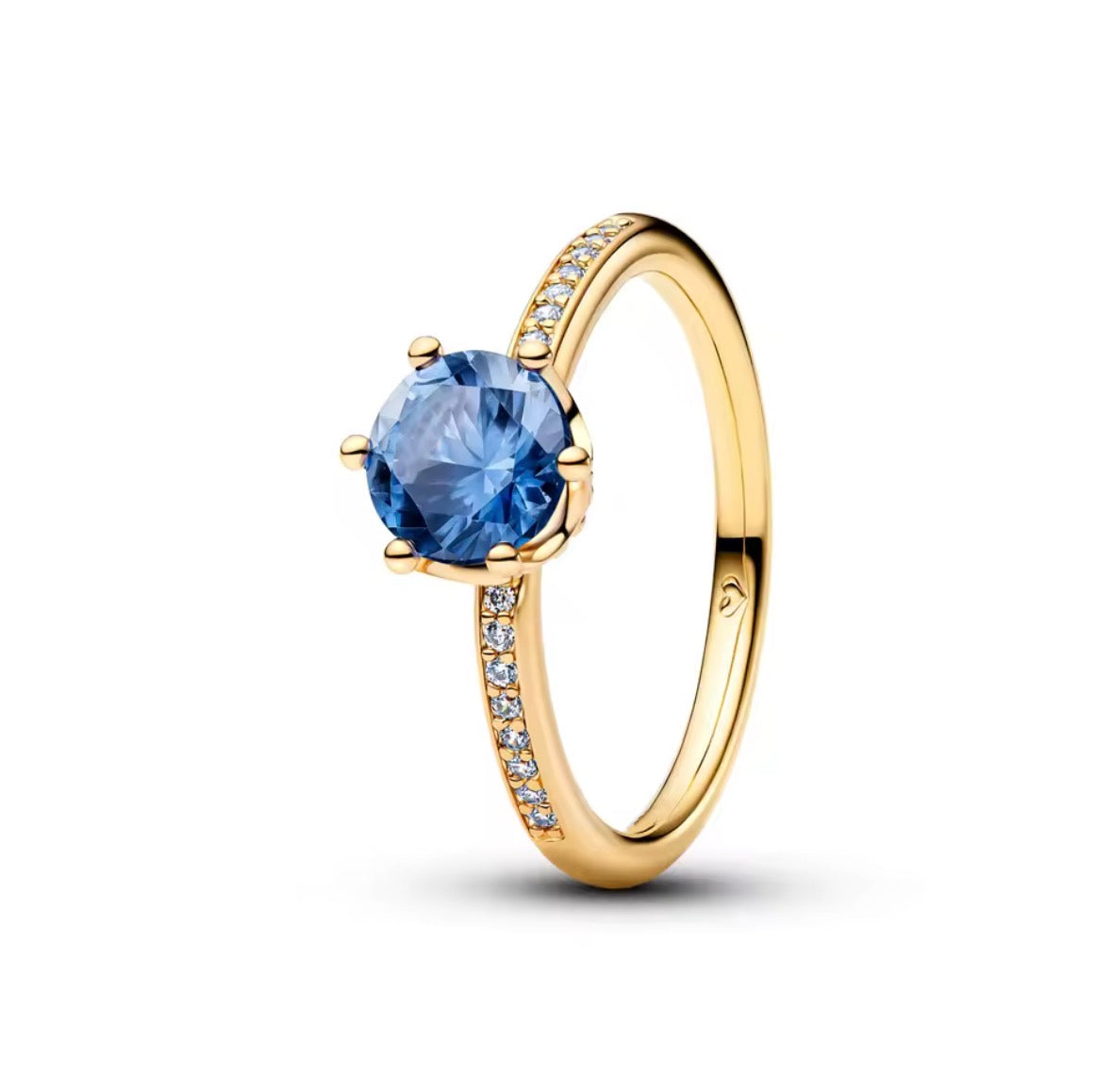 Anillo Dorado Corona Azul