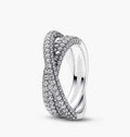 Anillo Plateado Doble Alianza