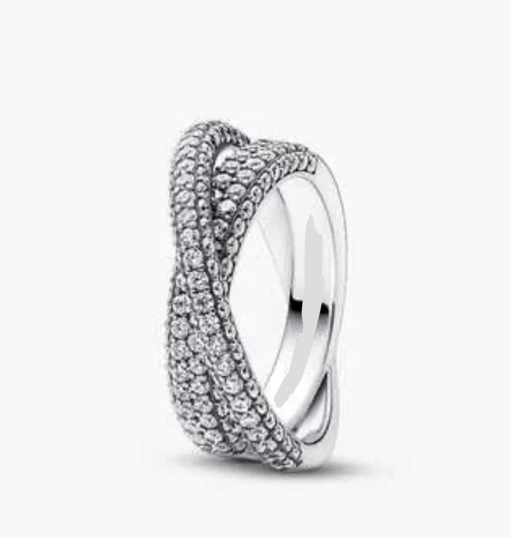 Anillo Plateado Doble Alianza