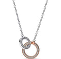 Collar Plateado Doble Circulo
