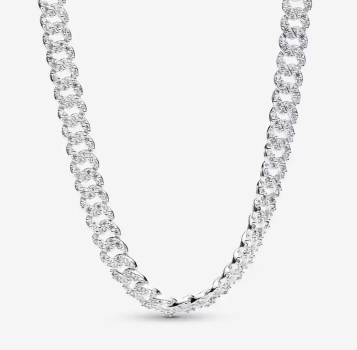 Collar Cadena Cubana Plateada