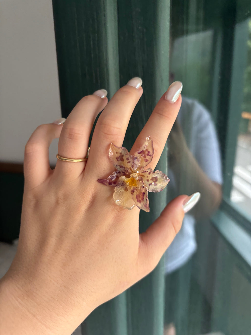 Anillo con Flor Real Orquídea Morada | JOYERÍA BOTÁNICA |