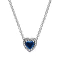 Collar Plateado Corazón Azul
