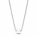 Collar Plateado con Perla