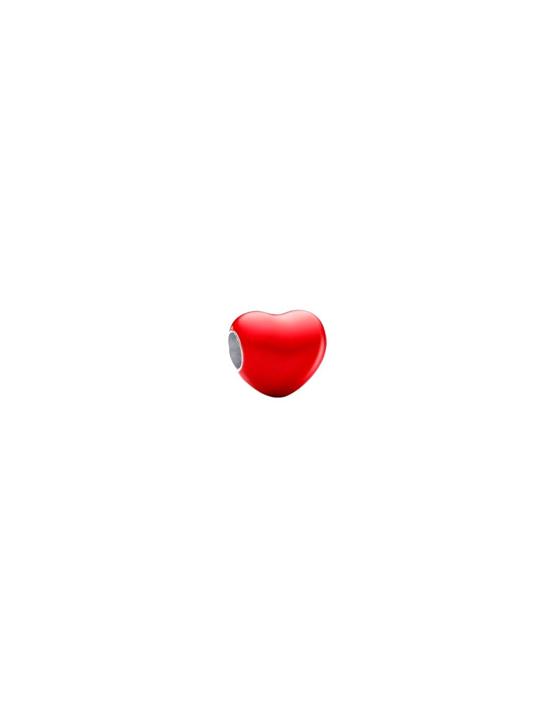 Charm Plateado Corazón Rojo