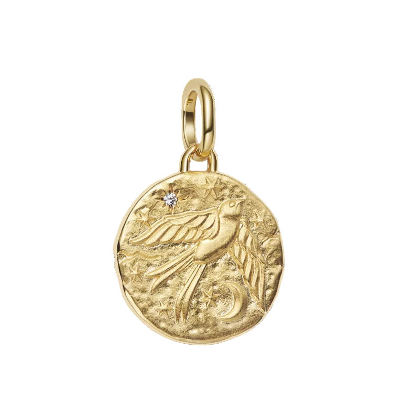 Charm Moneda Dorada Pajarito