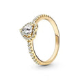 Anillo Dorado Corazón Blanco