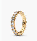 Anillo Dorado Piedras Blancas