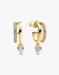 Pendientes Dorados Corazón Blanco