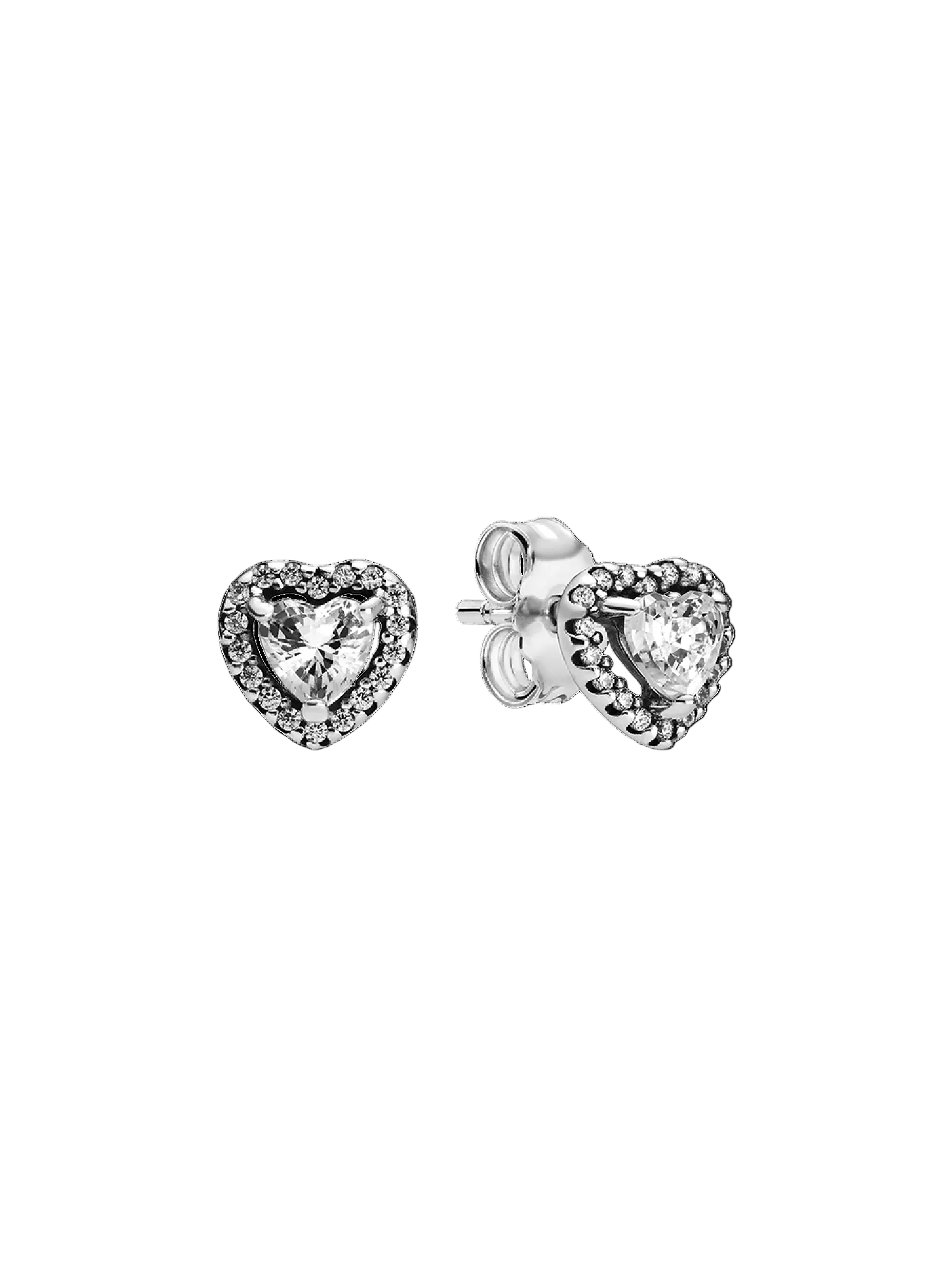 Pendientes Plateados Corazón Blanco