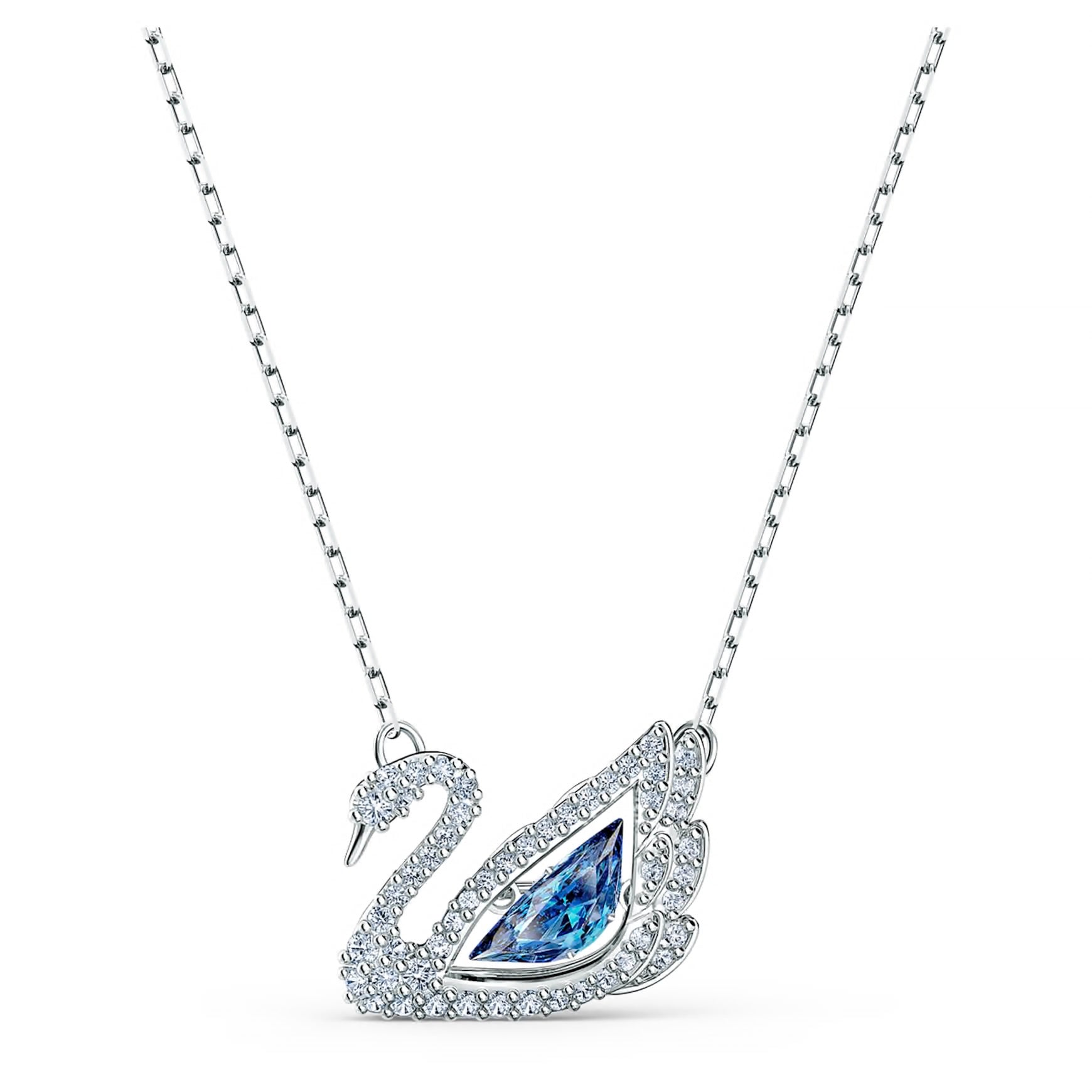 Collar Plateado Cisne Azul