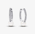 Pendientes Plateados con perlas