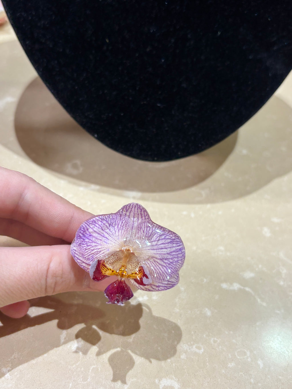 Anillo con Flor Real Orquídea Morada | JOYERÍA BOTÁNICA |