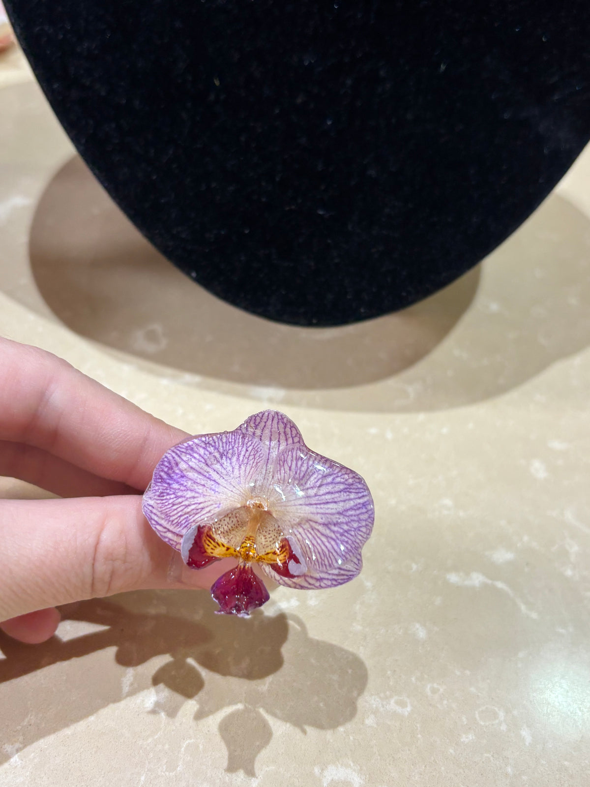 Anillo con Flor Real Orquídea Morada | JOYERÍA BOTÁNICA |