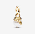 Charm Dorado Serpiente con Perla