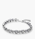 Pulsera Plateada Corazones Blancos