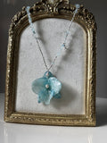 Collar Plateado con Flor Real Orquídea Azul| JOYERÍA BOTÁNICA |