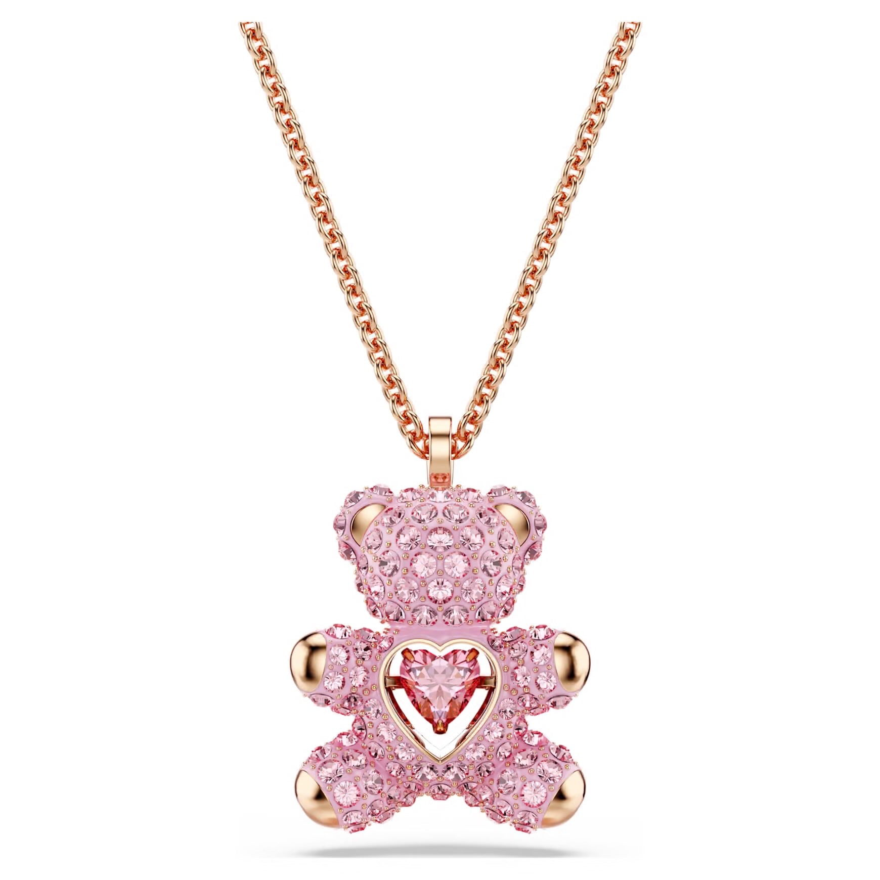 Collar Rosa Oso Rosa Corazón