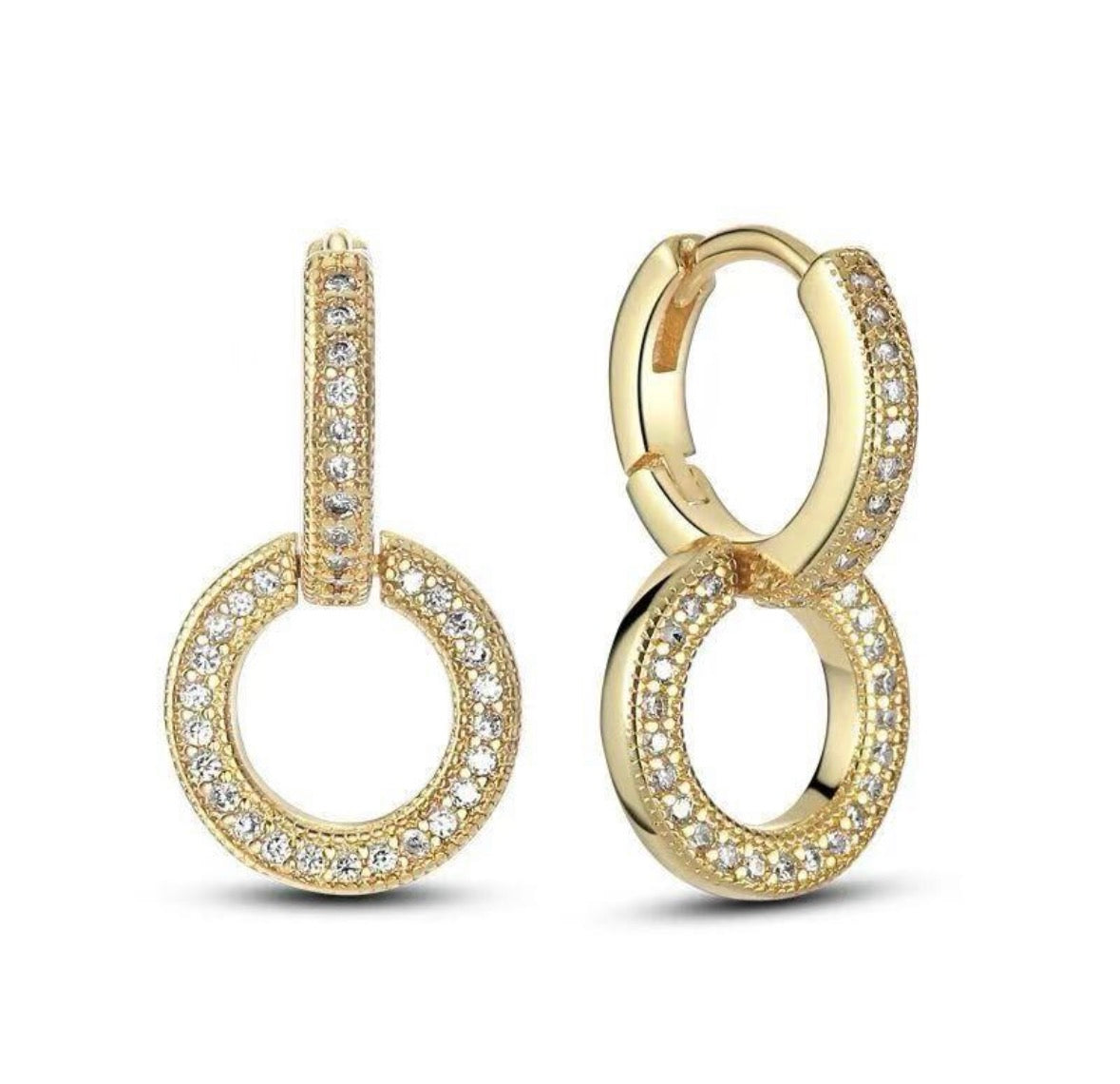 Pendientes Dorados Con Circonitas