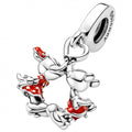 Charm Plateado Beso Mickey y Minnie