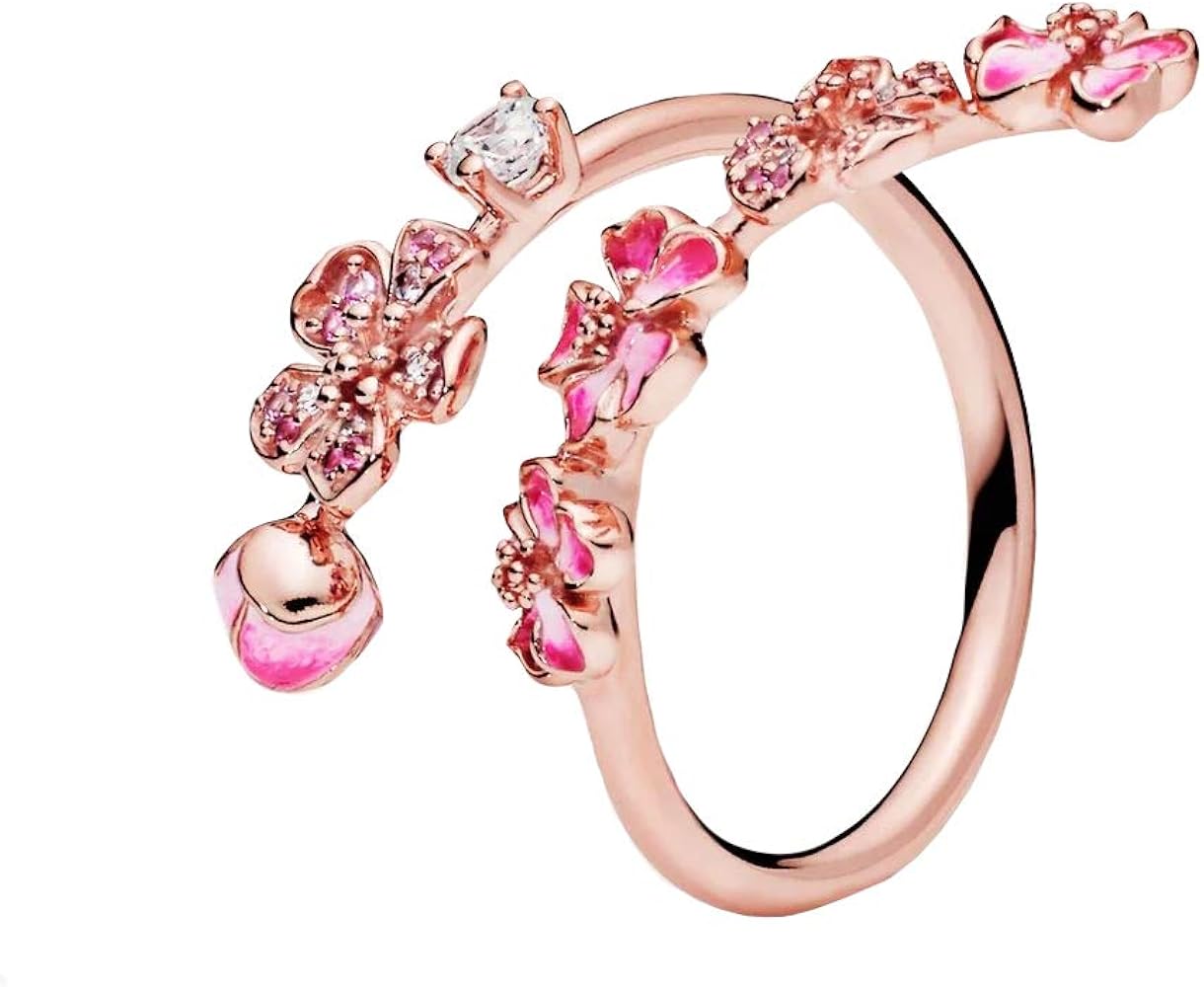 Anillo Rosa con Flores Rosas